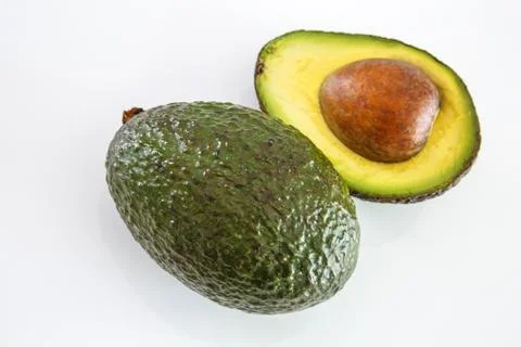 Fresh avocado on white background. Selective focus Stock Photos