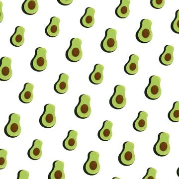 Fresh avocados vegetables pattern Stock Illustration