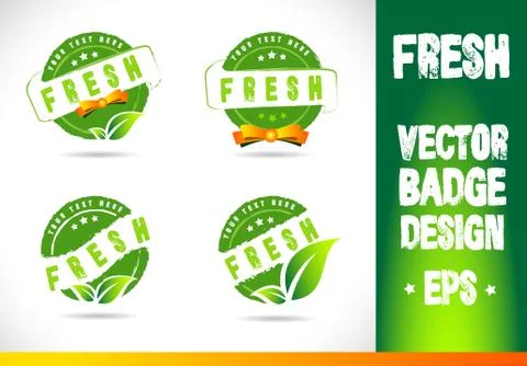 Fresh Badge Logo Vector Stock Illustration