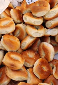 Fresh bagels Foto stock