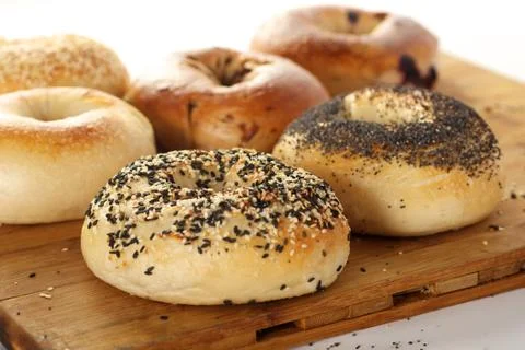 Fresh bagels Foto stock