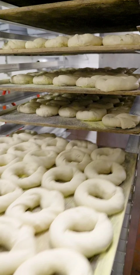 Fresh Bagels Ready To Bake Vertical Clip Stock Footage 138714190