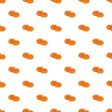 Fresh baked bread buns seamless pattern background Иллюстрация