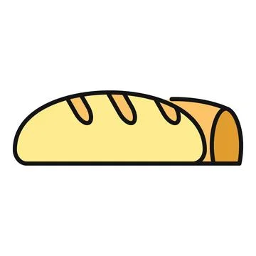 Fresh baked bread loaf icon illustration イラスト素材