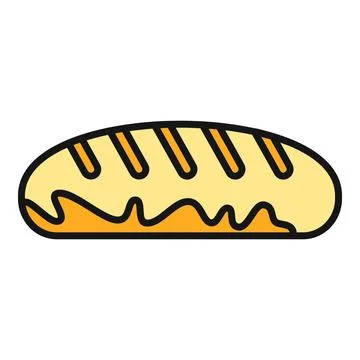 Fresh baked bread loaf vector illustration icon Stock Illustration