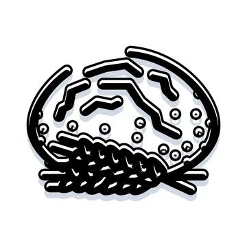 Fresh baked bread loaf with wheat grain icon Illustrazione stock