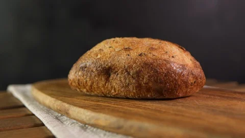 Fresh baked bread is ready to be eaten Stock-Footage 130116469