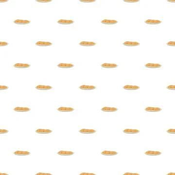 Fresh baked bread rolls repeating pattern on white Stock Illustration