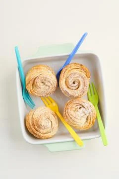Fresh baked cruffins Stock Photos