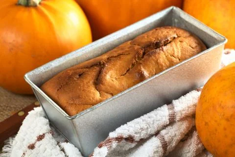 Fresh baked pumpkin bread Stock Photos