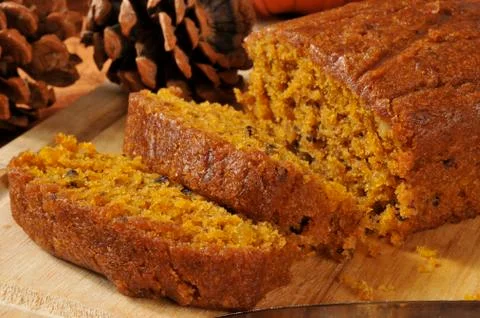 Fresh baked pumpkin bread Stock Photos