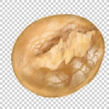 Fresh baked rye bread bun bakery hand drawn illustration Illustrazione stock