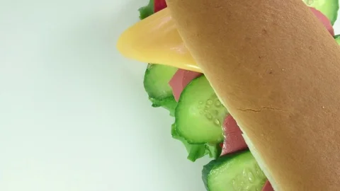 Fresh baked Sandwich Stock Footage 89950183