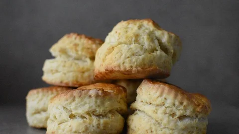 Fresh baked scones Stock Footage 128914874