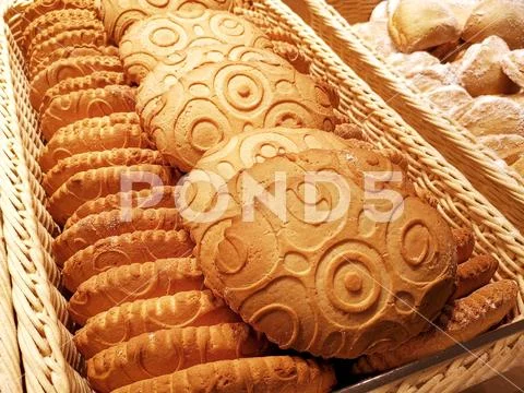 Fresh baked shortbread cookies, delicious bakery products Stock Photos