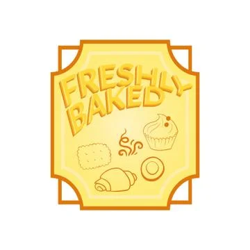 Fresh baked vector label Stock Illustration