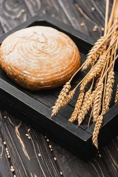 Fresh baked white bread loaf Stock Photos
