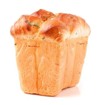 Fresh baking bread, loaf, bread tin Foto stock