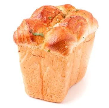 Fresh baking bread, loaf, bread tin Foto stock