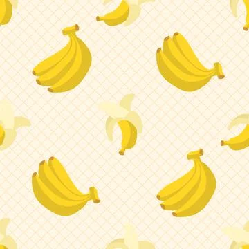 Fresh banana fruit seamless pattern Stock Illustration