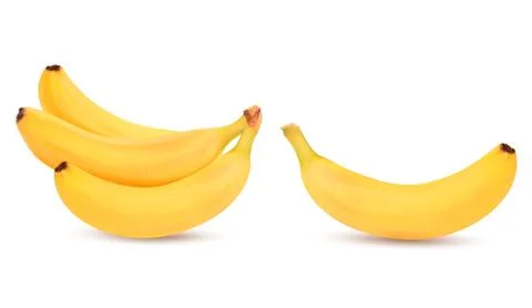 Fresh bananas isolated on white. vector Stock Illustration