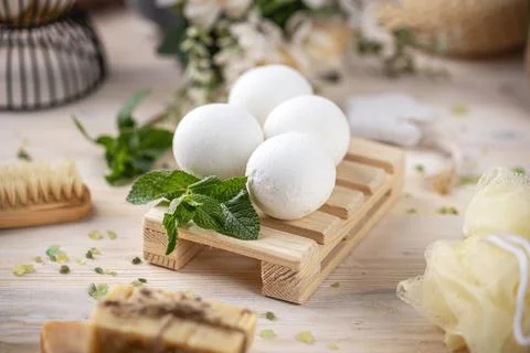 Fresh bath bombs Stock Photos