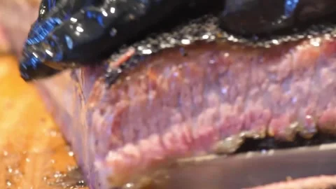 Fresh BBQ Beef Brisket Platter Smoky Barbecue Meat 動画素材 342583493