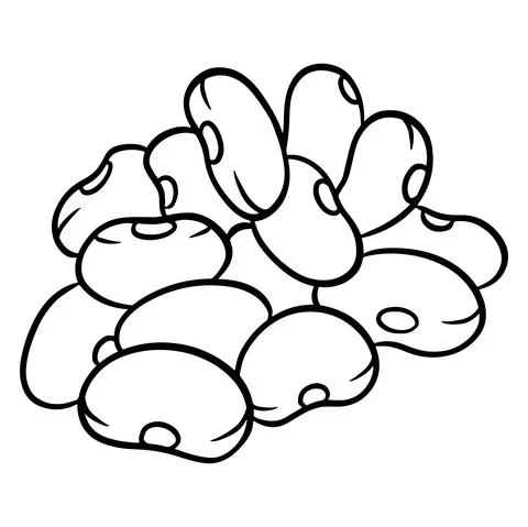 Fresh beans. Red grain beans. Ingredient for dishes. Stock Illustration
