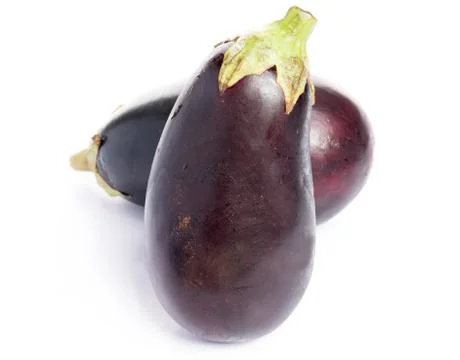 Fresh beautiful eggplants Stock Photos