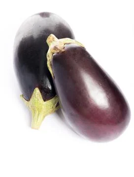 Fresh beautiful eggplants Stock Photos