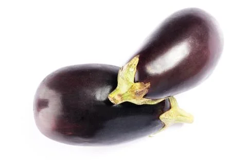 Fresh beautiful eggplants Stock Photos