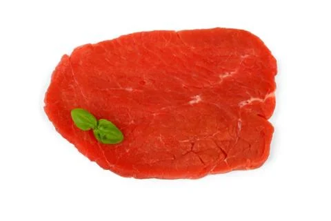 Fresh beef minute steak, extra thin, isolated Stock Photos