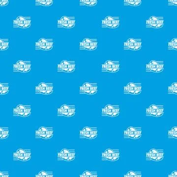 Fresh beef pattern seamless blue Stock Illustration