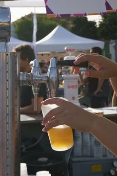 Fresh beer served Stock Photos