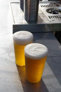 Fresh Beer on sunny day Stock Photos