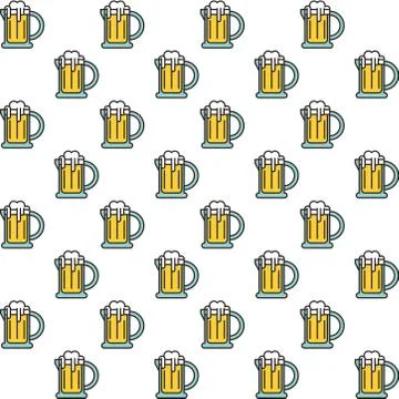 Fresh beers jars pattern background Stock Illustration
