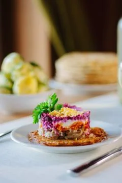 Fresh beet salad Stock Photos