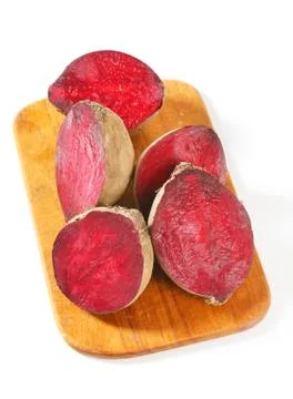 Fresh beetroot halves Stock Photos