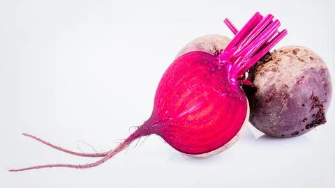 Fresh Beetroot Isolated on White Background, Beta vulgaris Deep Red Root Ve.. Stock Photos