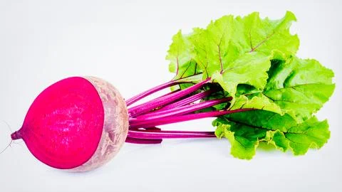 Fresh Beetroot Isolated on White Background, Beta vulgaris Deep Red Root Ve.. Stock Photos
