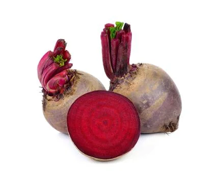 Fresh beetroot isolated on white Stock Photos