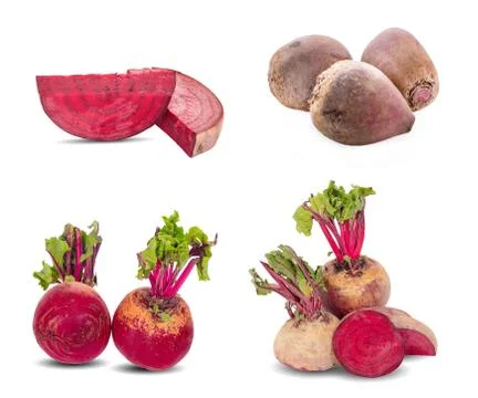 Fresh beetroot isolated on white Stock Photos