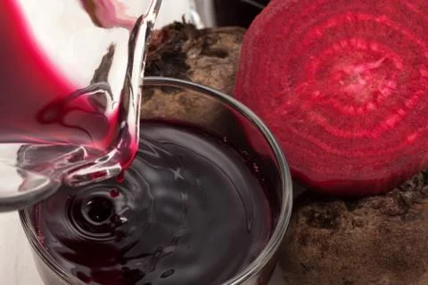 Fresh beetroot juice Stock Photos