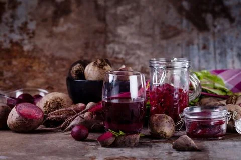 Fresh beetroot products Foto stock