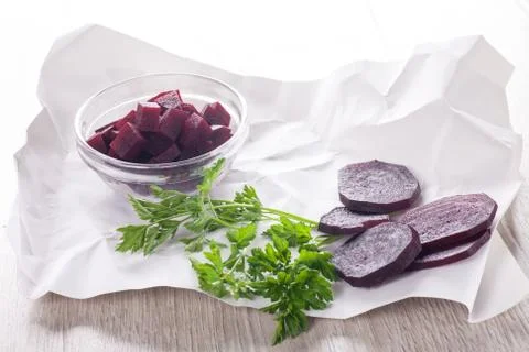 Fresh beetroot sliced Stock Photos