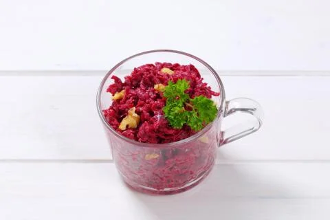 Fresh beetroot spread with walnuts Stock Photos
