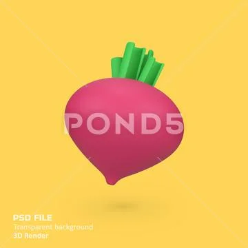 Fresh beetroot vegetable isolated 3d render icon illustration PSD 템플릿
