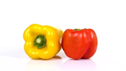Fresh bell peppers rotating 360 degree Stock Footage 171631937