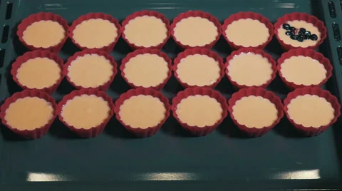 Fresh Berries Put in Form with Raw Cakes, timelapse Stock Footage 48439554