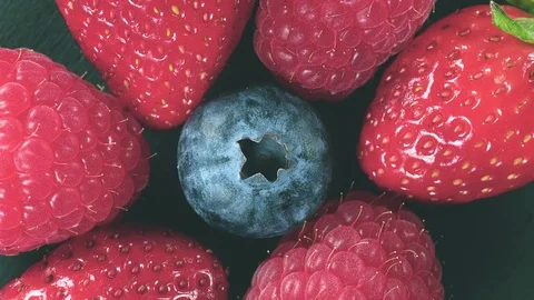 Fresh Berries Rotating on Close Up Stock Footage 106295718